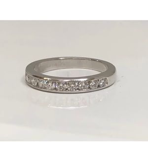 Tiffany & Co Half Circle Platinum Diamond Ring Band Size 5.5